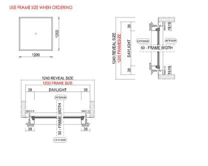 Fixed Glass Window H1200 x W1200
