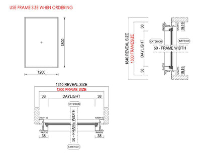 Fixed Glass Window H1800 x W1200