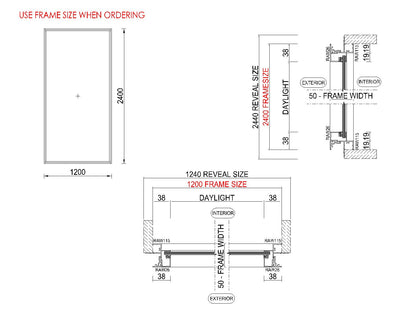 Fixed Glass Window H2400 x W1200