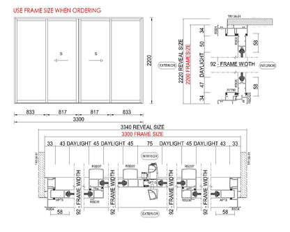 OXXO Bi-parting Glass Door H2200 x W3300