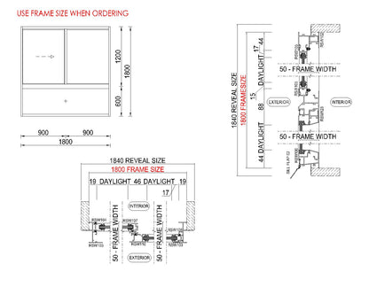 XO Sliding Glass Window with Lowlight H1800 x W1800