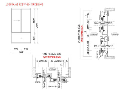 XO Sliding Glass Window with Lowlight H2100 x W1200