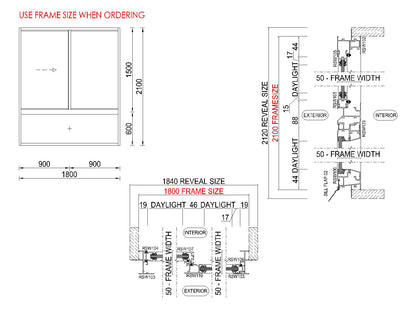 XO Sliding Glass Window with Lowlight H2100 x W1800