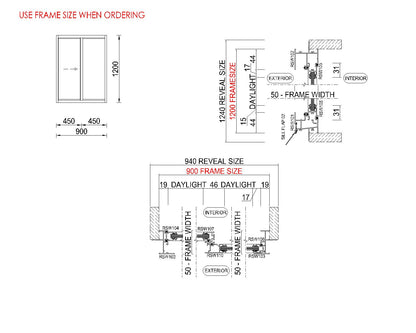XO Sliding Glass Window H1200 x W900