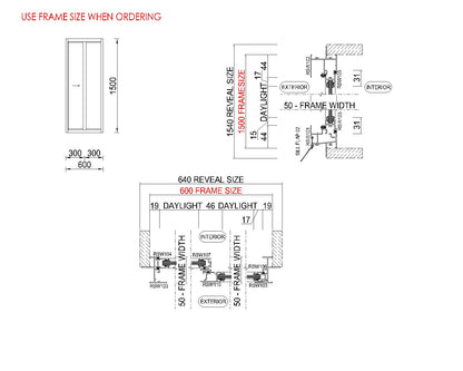 XO Sliding Glass Window H1500 x W600