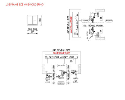 XO Sliding Glass Window H600 x W600