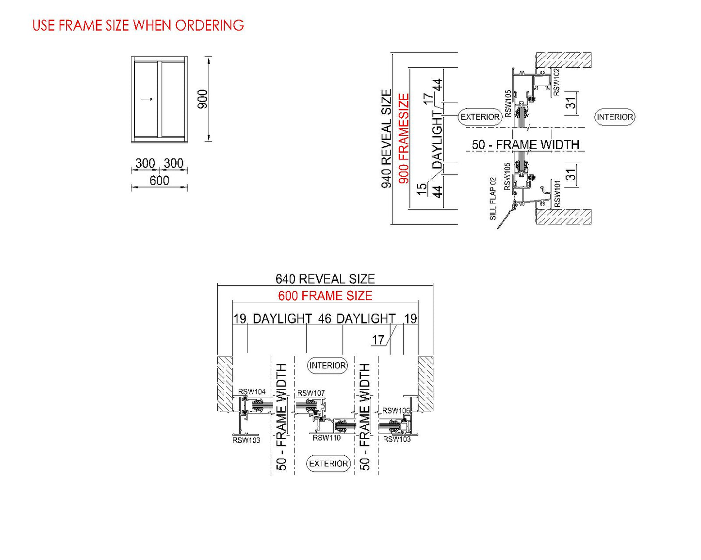 XO Sliding Glass Window H900 x W600