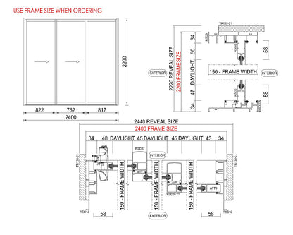 XXO Stacking Glass Door H2200 x W2400