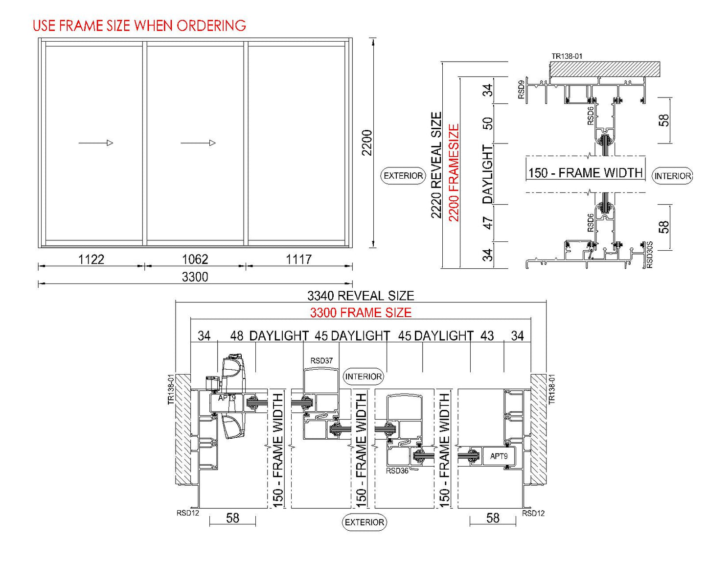 XXO Stacking Glass Door H2200 x W3300