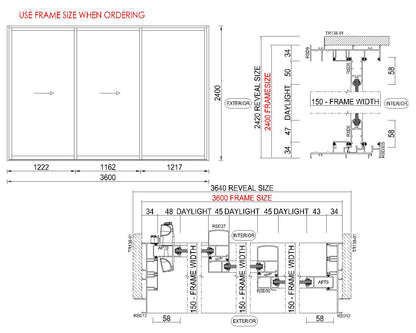 XXO Stacking Glass Door H2400 x W3600
