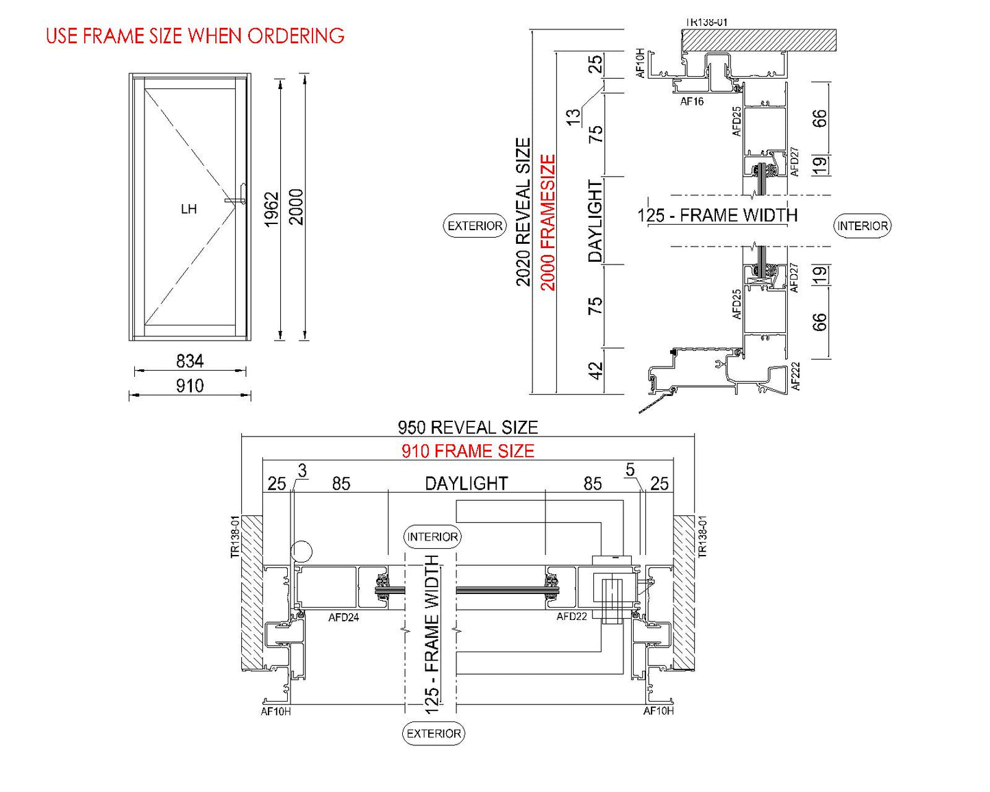 Hinged Glass Door H2000 x W910