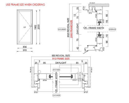 Hinged Glass Door H2000 x W910