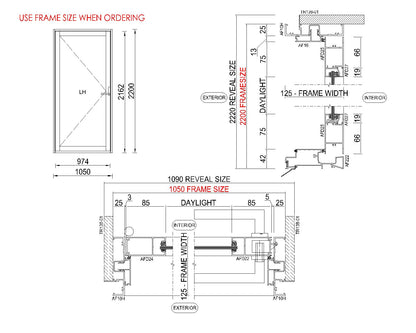 Hinged Glass Door H2200 x W1050